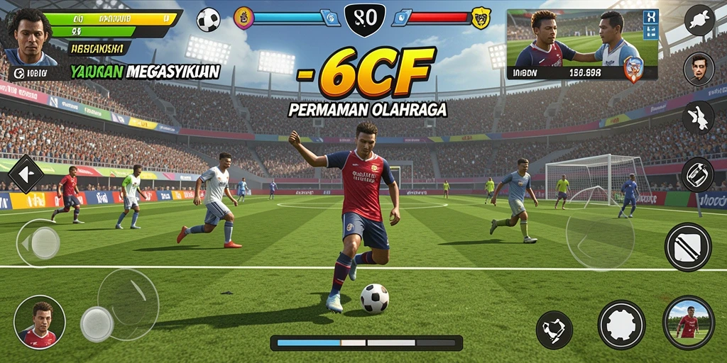 Tampilan gameplay menarik dalam permainan olahraga 6CF.