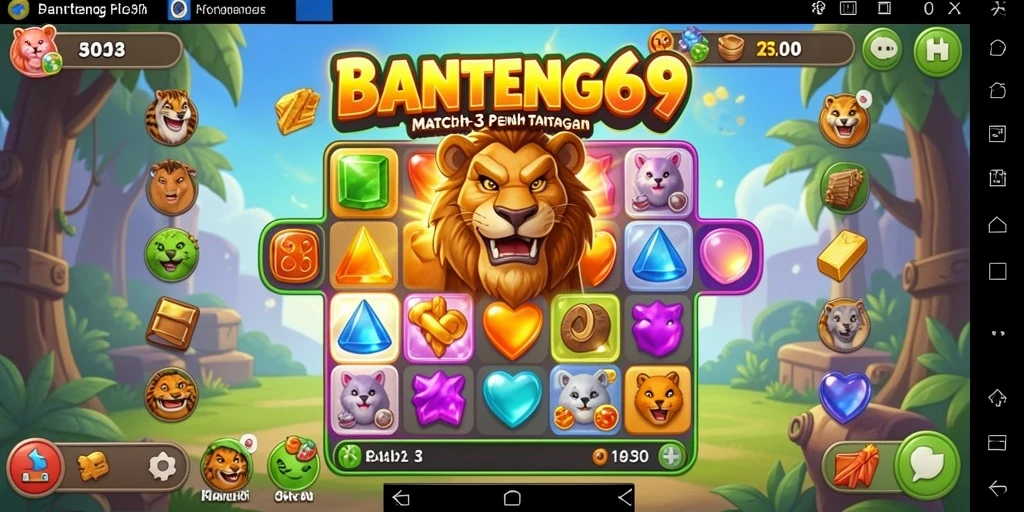 Screenshot gameplay BANTENG69 yang menunjukkan aksi mencocokkan item.