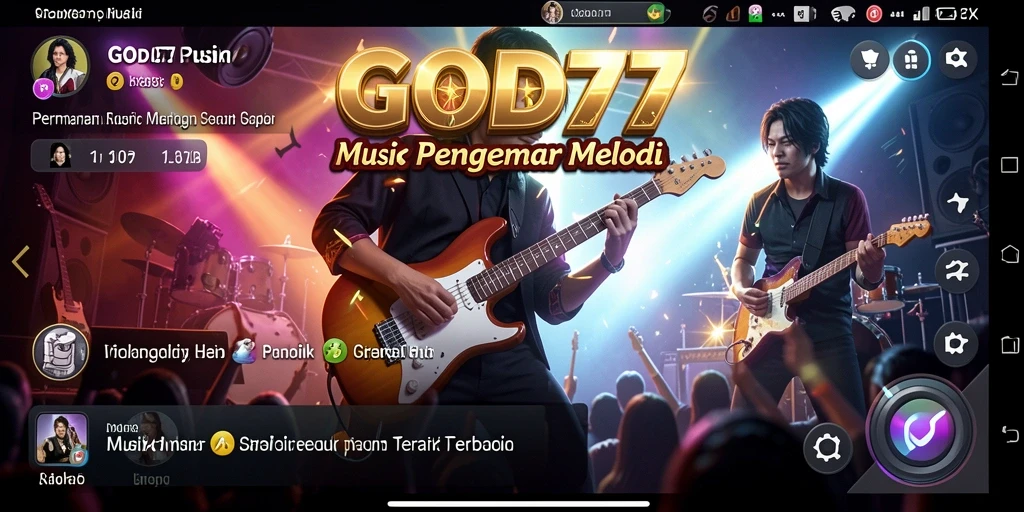 Tampilan gameplay GOD77 dengan pemain menikmati permainan musik.