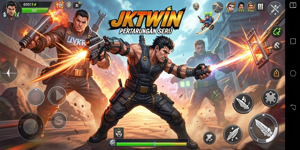 Tangkapan layar JKTWIN menampilkan aksi pertarungan epik di gameplay.