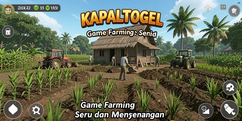 Gameplay KAPALTOGEL dengan kebun yang hijau dan subur.