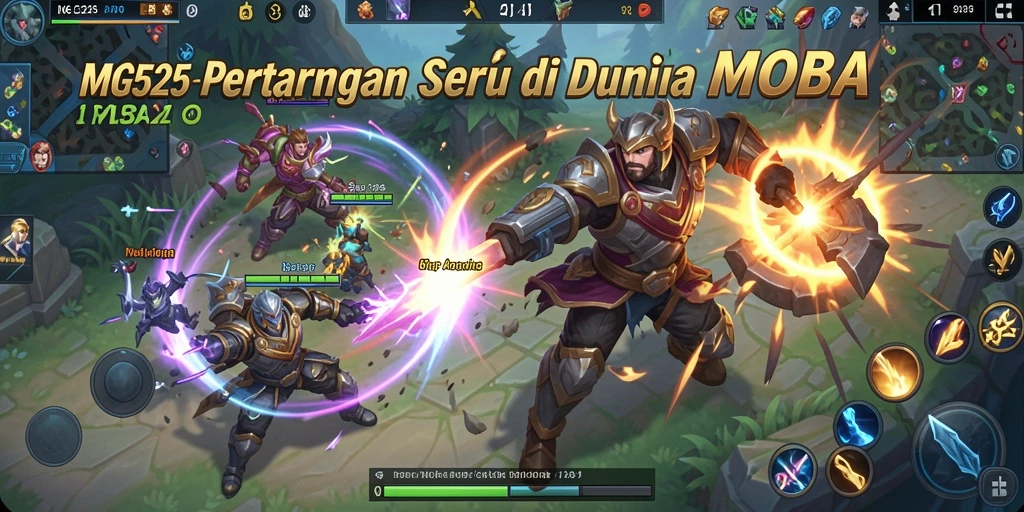 Screenshot MG525 memperlihatkan aksi seru dalam pertarungan MOBA.