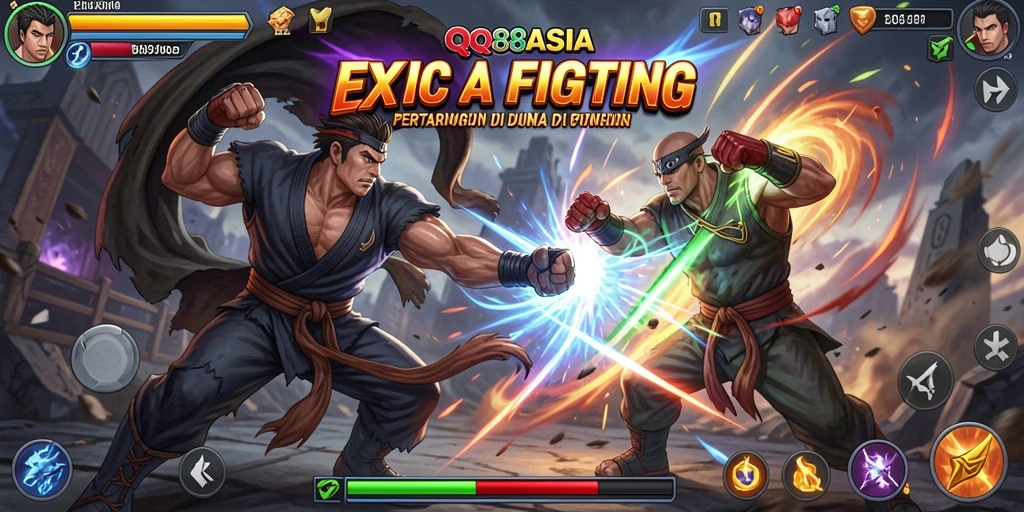 Tampilan gameplay seru di QQ88ASIA dengan pertarungan menegangkan.